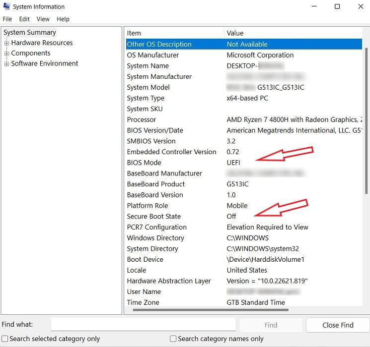 Запись «BIOS Mode: UEFI» в окне сведений о системе
