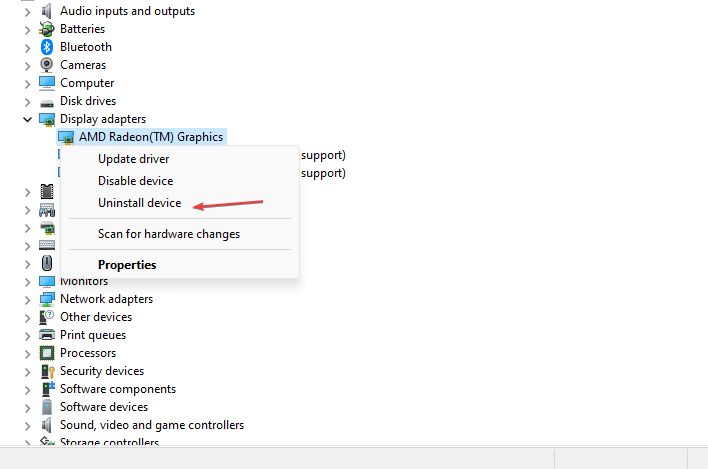 Диспетчер устройств — раздел Адаптеры дисплея с выбранным драйвером