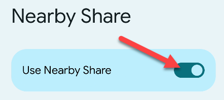 Включение Nearby Share