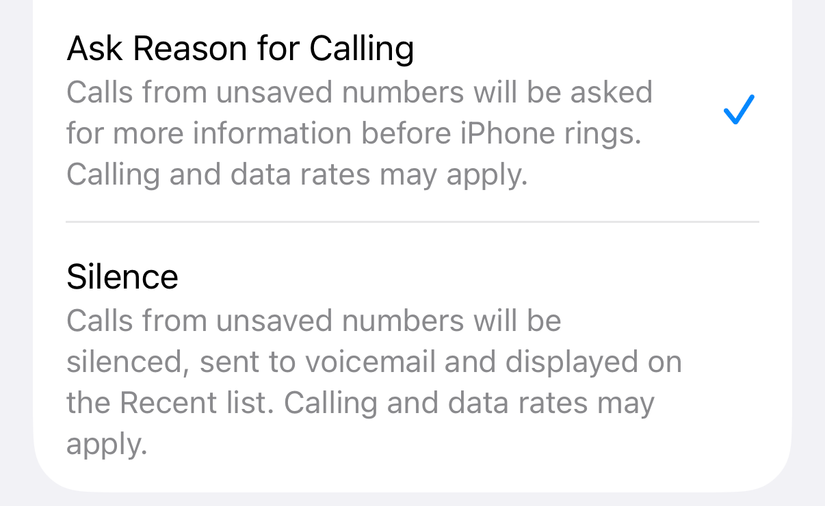 Ask Reason for Calling setting in Phone preferences.