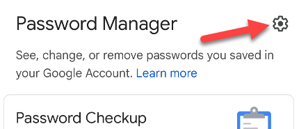 Настройки менеджера паролей Google на Android.