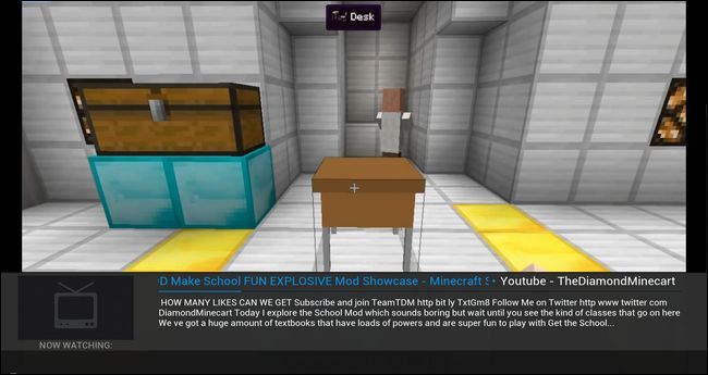 Канал YouTube воспроизводится в интерфейсе как телевизионный канал