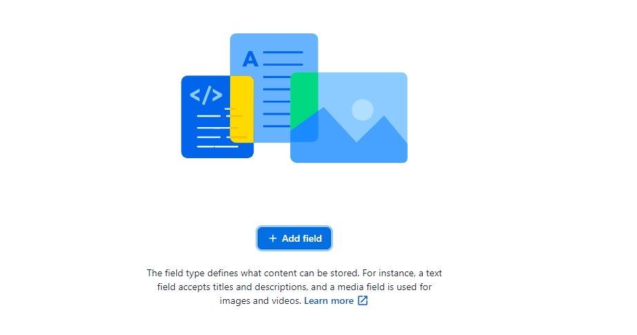 Кнопка добавления поля в модель контента