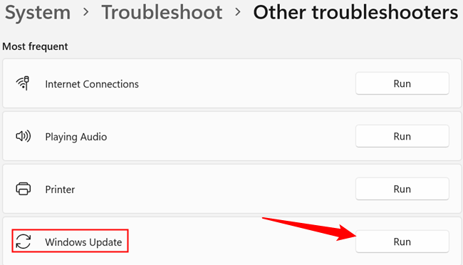 Запустите средство устранения неполадок для Центра обновления.
