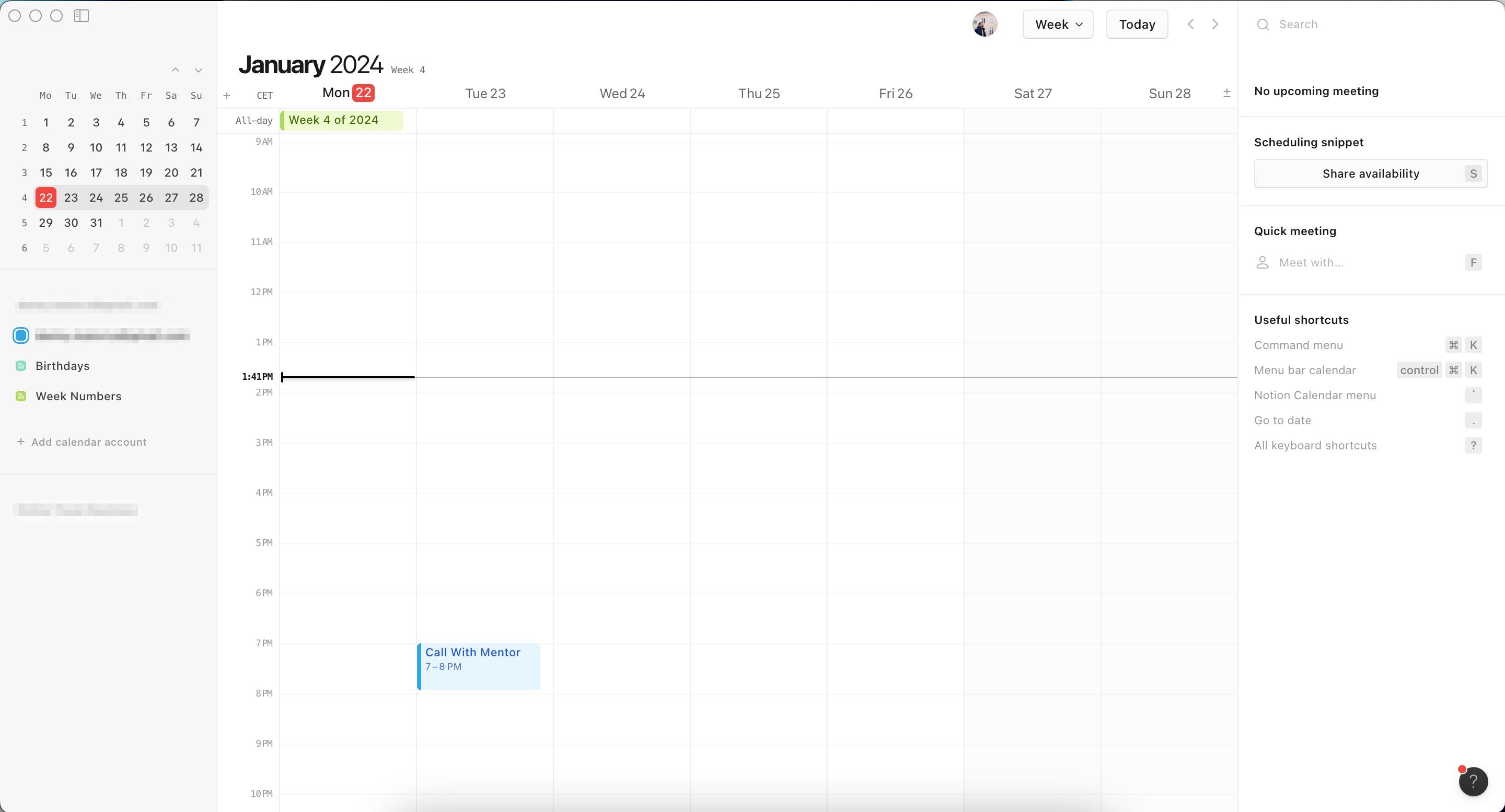 Выберите вкладку Добавить календарь в левом меню Notion Calendar