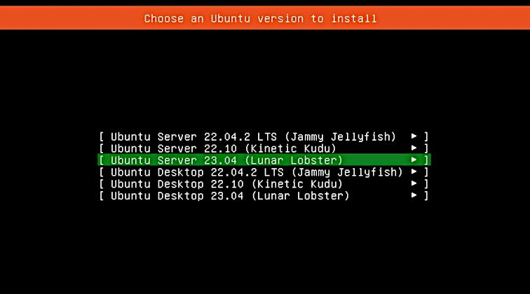 Выбор версии Ubuntu в Mini ISO