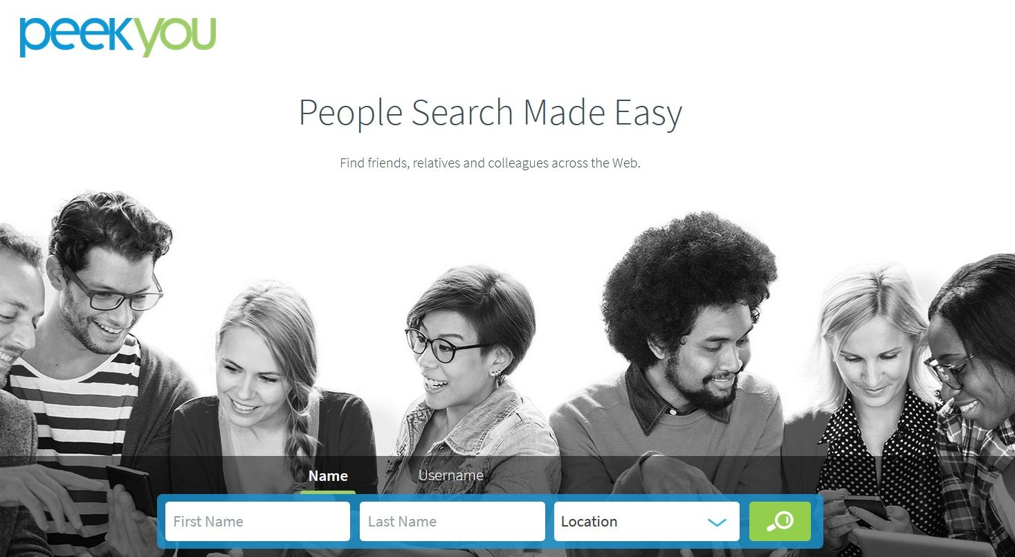 Поиск через специализированные сервисы, пример PeekYou