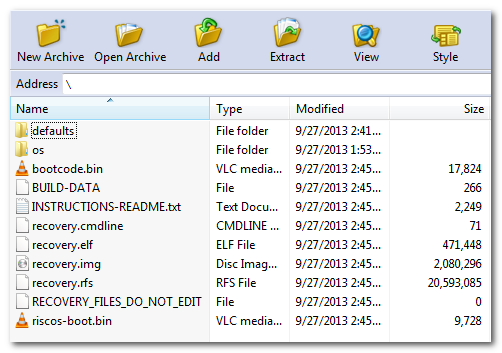 Содержимое NOOBS на SD-карте