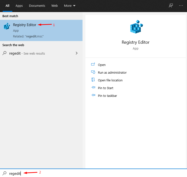 Запуск Regedit