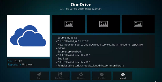 onedrive kodi addon