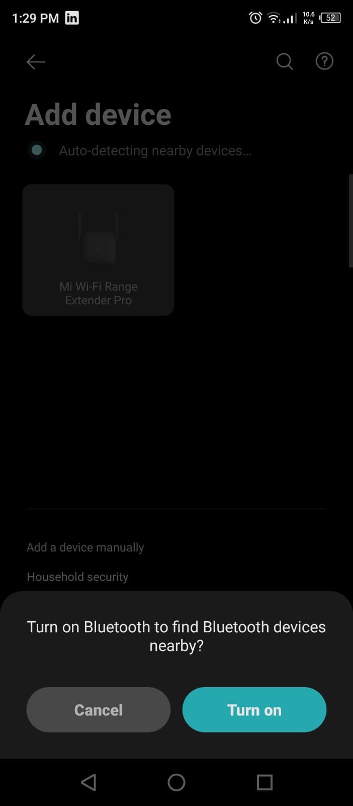 Mi Home Asks You to Turn On Bluetooth