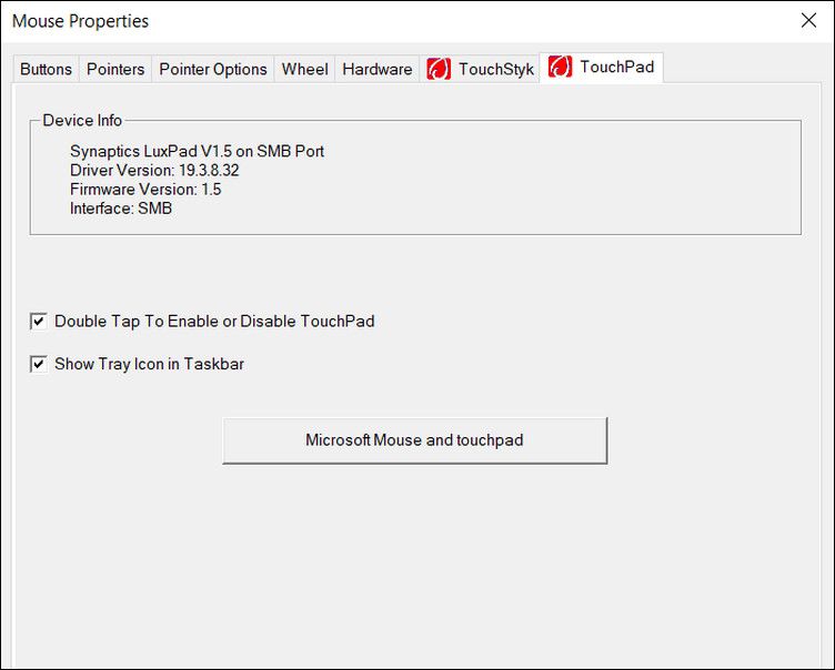 Свойства мыши и указателя