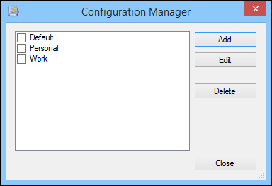 Скриншот менеджера профилей