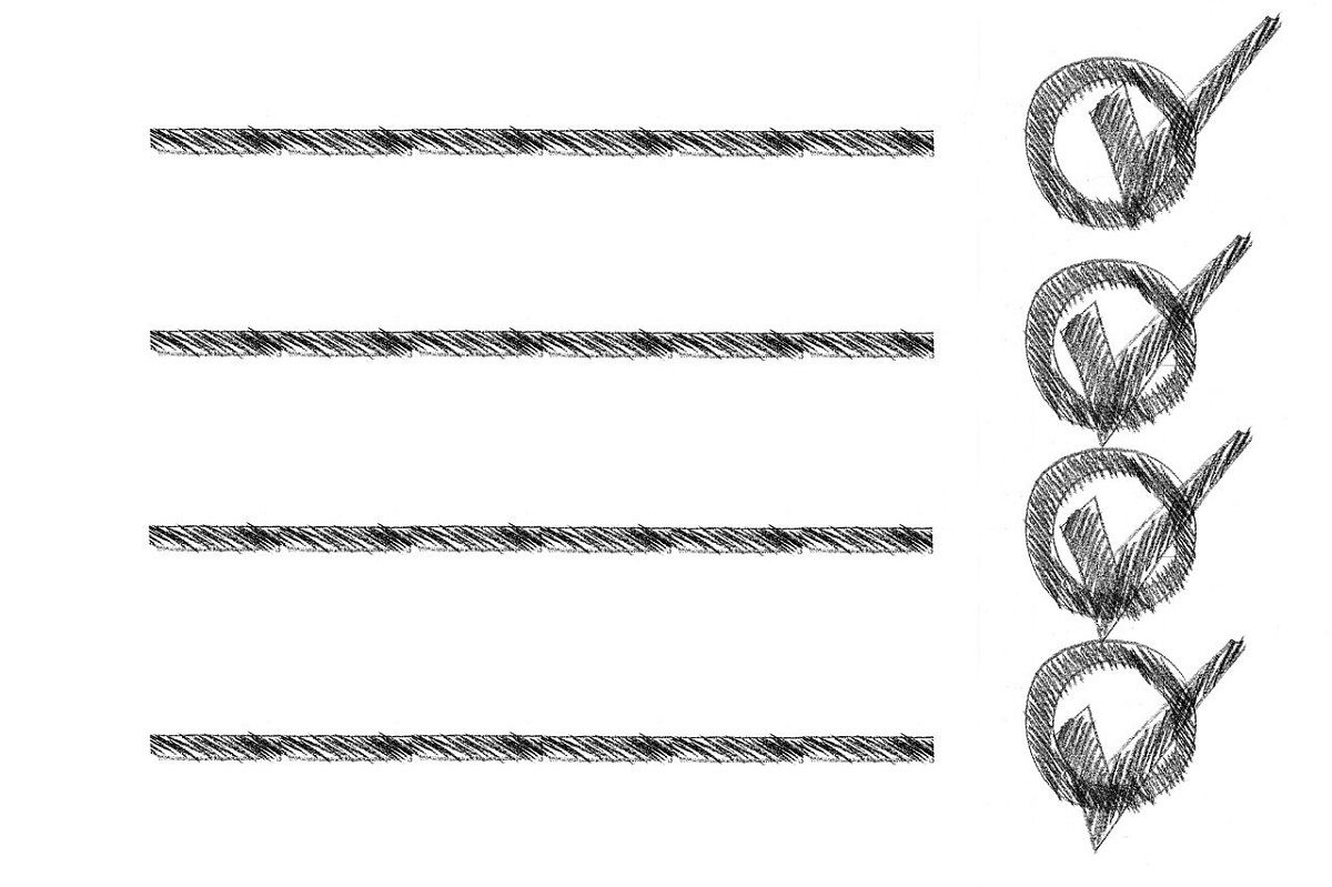 Иллюстрация списка с отмеченными задачами