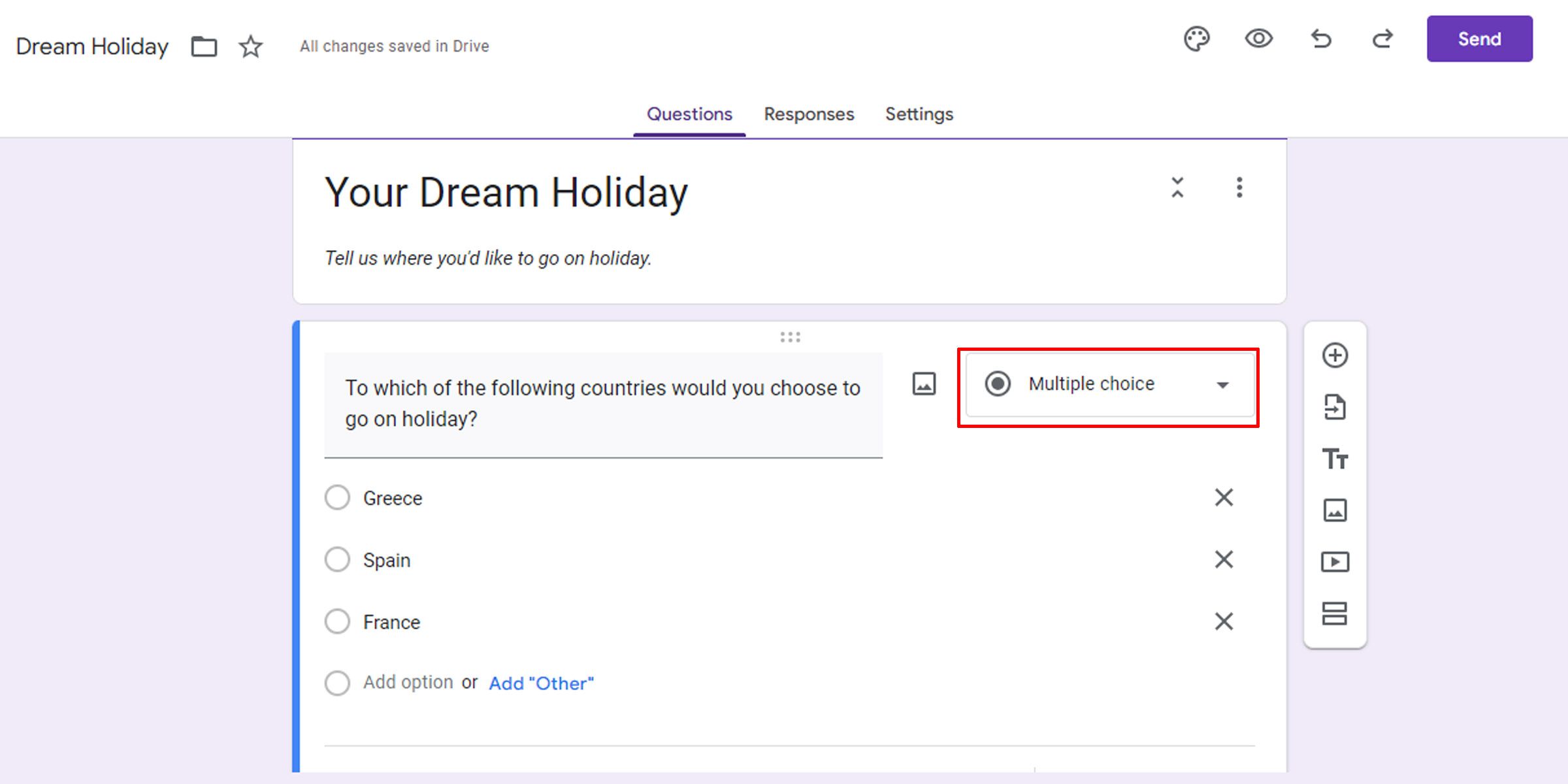 Переключение типа вопроса на множественный выбор