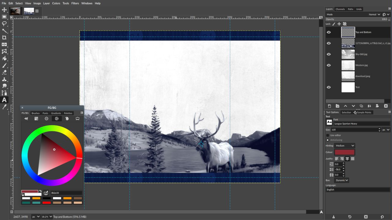 Возможный макет для графического дизайнера в GIMP 2.10