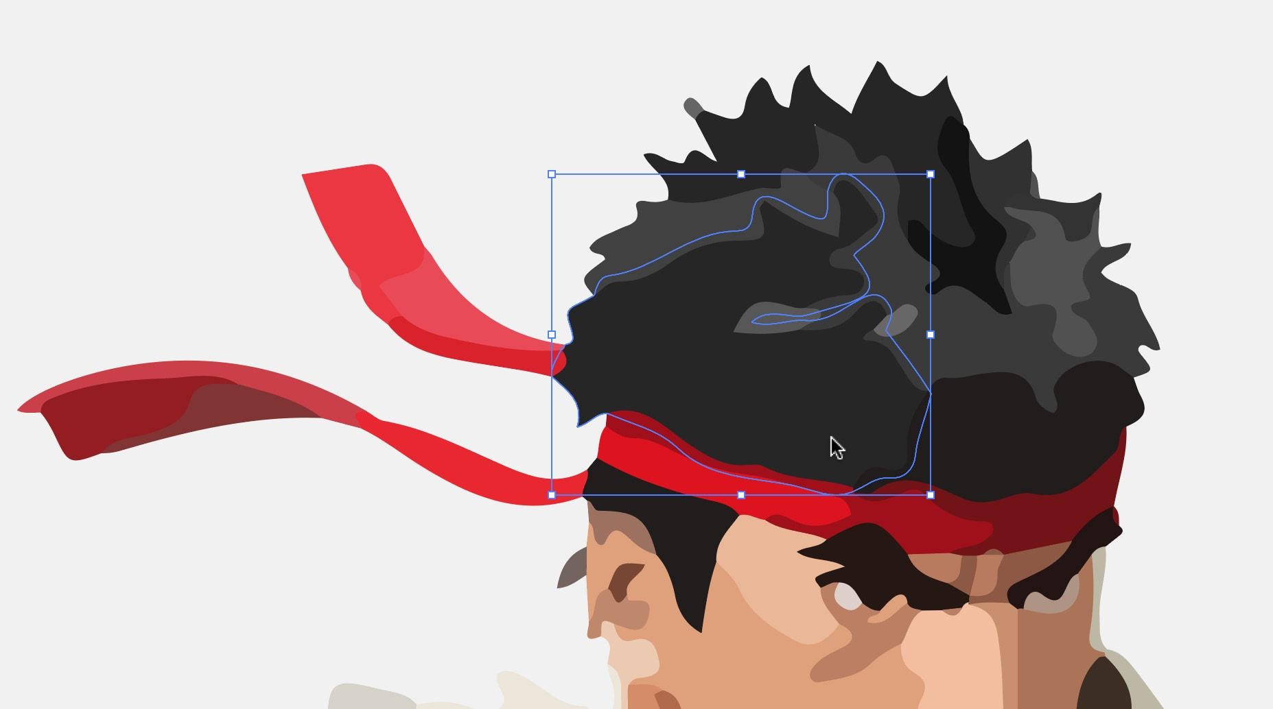 выделение всех областей одного цвета через меню Select > Same > Fill Color