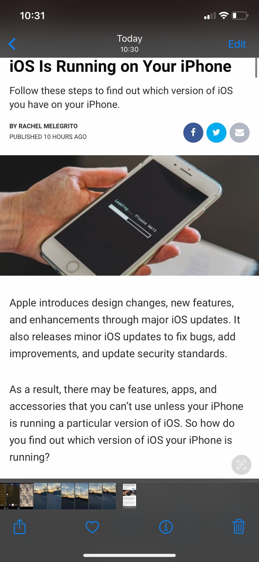Screenshot of MUO article in Safari